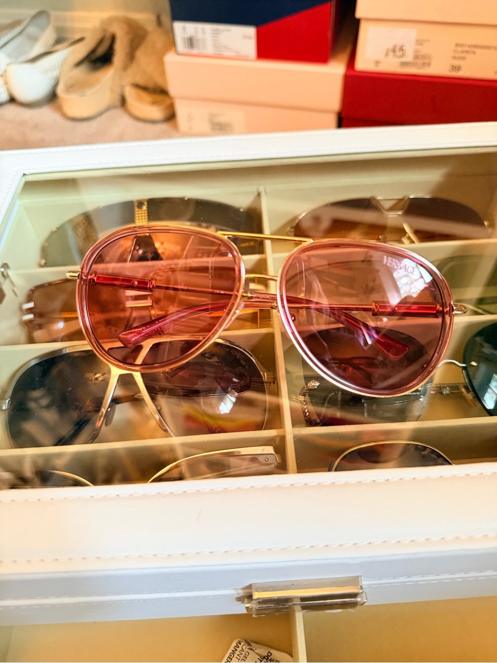 Versace Sunglasses Pink Transparent NWT - Picture 5 of 9